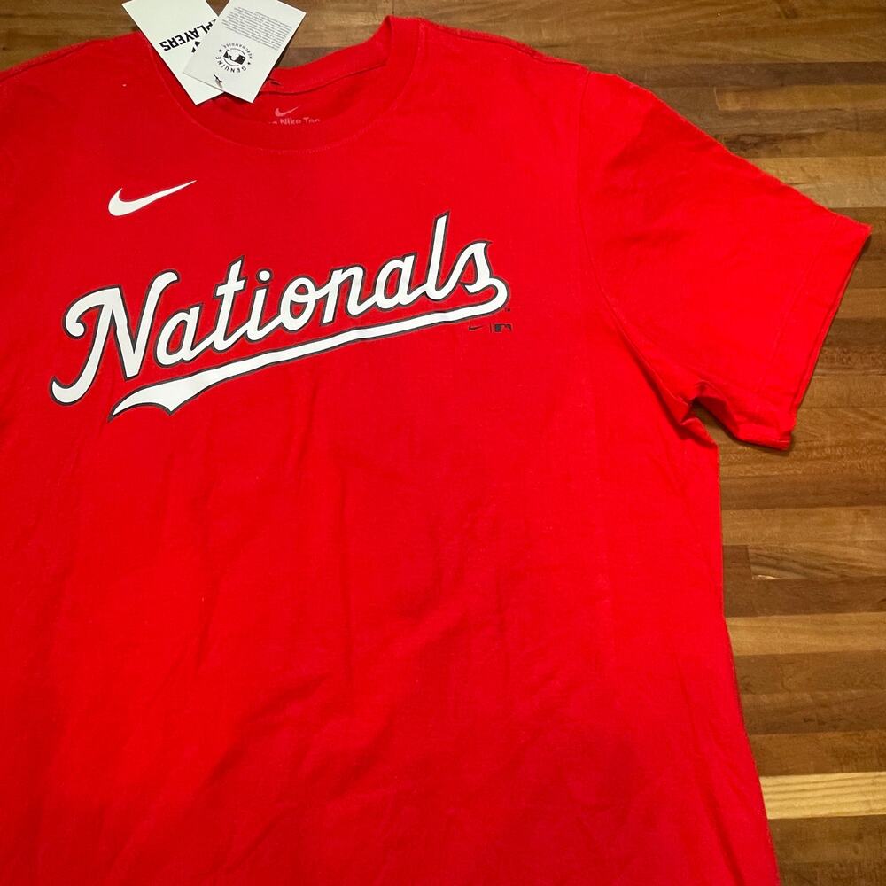 Washington Nationals #40 Gray Nike tee shirt Red Large - Picture 6 of 7